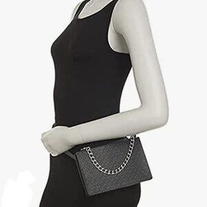 New Michael Michael Kors MK Fanny Pack Belt With Pull Chain, Black/Grey